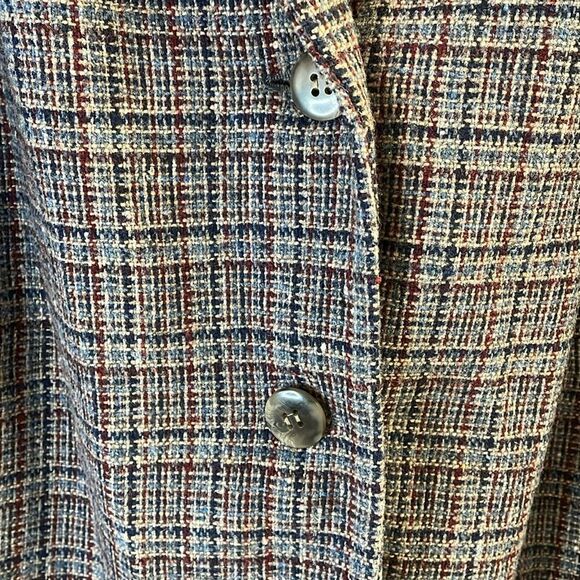 WHITE STAG Womens Plus Size 24 Wool Houndstooth Blazer Vintage 90’s  Blue Gray - Picture 5 of 11